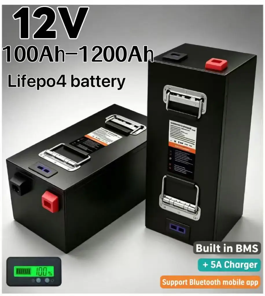 Lifepo4 12V 100Ah Bms Bluetooth - LiFePO4-Lithium-Batterie 12V mit großer Kapazität 100Ah-1000Ah