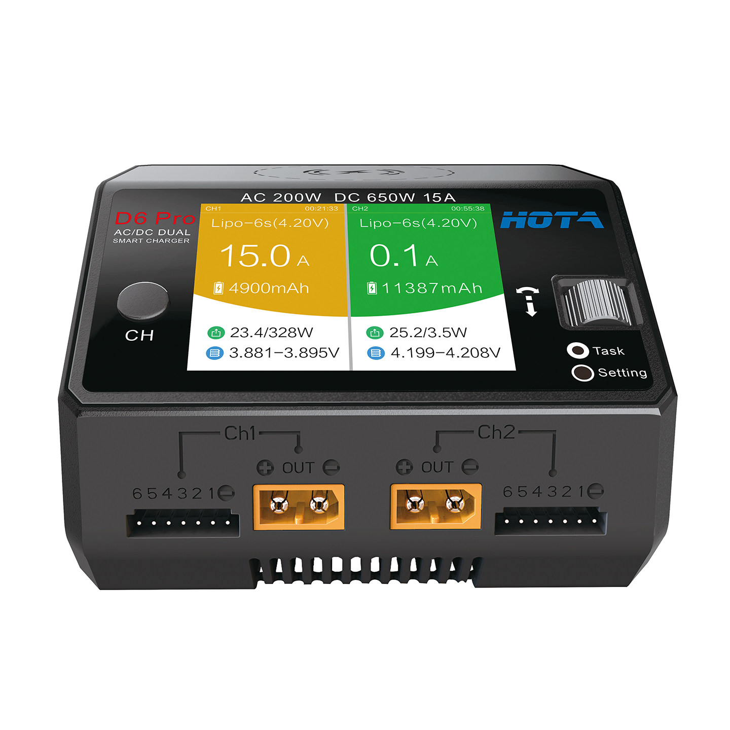 Hota D6 Pro Dual Lipo Charger - HOTA D6 Pro AC/DC Dual-Channel Smart